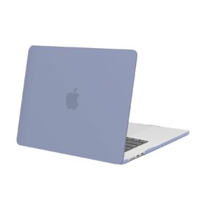 mosiso compatible with macbook air 15 inch case 2023 2024 release m3 a3114 m2 a2941 with liquid retina display & touch id, protective plastic hard shell case cover, lavender gray