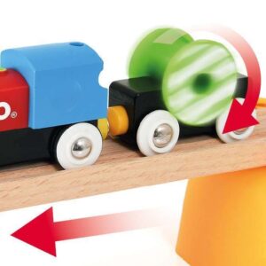 BRIO World 33710 - My First Railway Battery Operated Train Set | 25 Piece Wood Train Set for Toddlers | Inclusive of Accessories and Wooden Tracks | Certified by Forest Stewardship Council