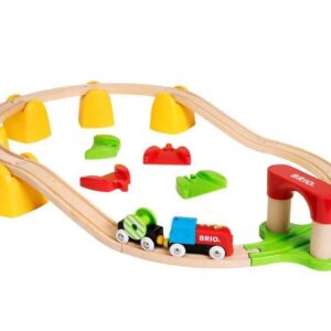 BRIO World 33710 - My First Railway Battery Operated Train Set | 25 Piece Wood Train Set for Toddlers | Inclusive of Accessories and Wooden Tracks | Certified by Forest Stewardship Council