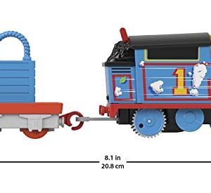 Thomas & Friends Toy Train Set Loop & Launch Maintenance Yard with Thomas Motorized Engine & Carly the Crane for Preschool Kids Ages 3+ Years