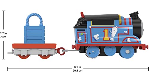 Thomas & Friends Toy Train Set Loop & Launch Maintenance Yard with Thomas Motorized Engine & Carly the Crane for Preschool Kids Ages 3+ Years