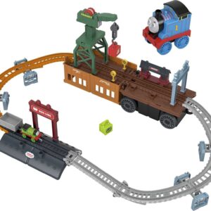 Thomas & Friends Push-Along Train and Track Set for Kids 2-in-1 Transforming Thomas Playset with Storage & Working Crane for Ages 3+ Years