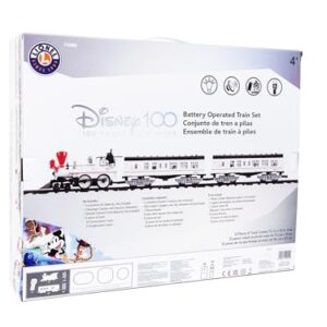 Lionel Disney100 Celebration Ready-to-Play Battery Powered Model Train Set with Remote, White, Black, Red, Large