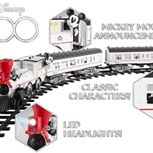 Lionel Disney100 Celebration Ready-to-Play Battery Powered Model Train Set with Remote, White, Black, Red, Large