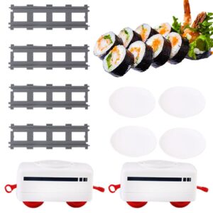 rotating sushi toy, electric rail train set children's character game, train orbiting rotating sushi tray home rail conveyor sushi display table rotating table