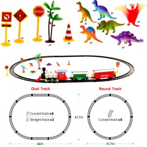 Remote Control Train Set-Electric R/C Train Toy for Kids-Christmas Train Toy w/Sounds & Lights,Railway Kits Passenger Coach & Tracks Game,Gift for Boys Girls 3 4 5 6 7 8+ Year Old Kids