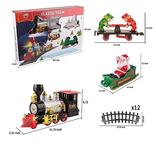 Premium Quality 15 Piece Classic Toy Train Set for Kids with Light, Smoke, Realistic Sounds, Tracks, Locomotive Rail Set Great Toy for Kids for Christmas Decoration