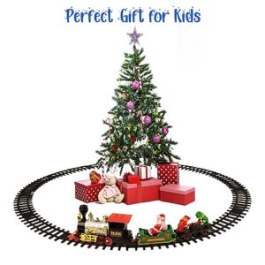 Premium Quality 15 Piece Classic Toy Train Set for Kids with Light, Smoke, Realistic Sounds, Tracks, Locomotive Rail Set Great Toy for Kids for Christmas Decoration