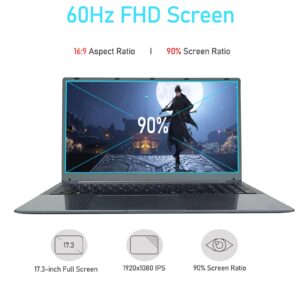 MTWZMM Laptop, 17.3 Inch Laptop, 8GB RAM 512 SSD, FHD 1920x1080 Display, Intel Celeron J4105(Up to 2.5GHz), Window 11, WiFi, Bluetooth 4.2, USB 3.0, Webcam, HDMI, for Students and Business