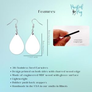 Black Earrings for Women Dangle Teardrop Trendy Boho Jewelry Gift for Her Handmade from The Painted Pug (Black and Gold)