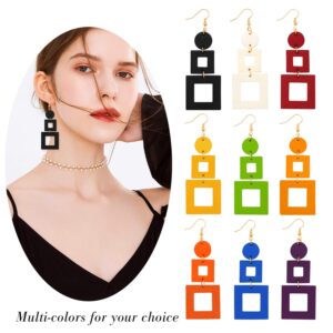 KINIVA Big Dangle Earrings for Women Trendy, Lightweight Boho Earrings Drop, Fashion Gifts for Christmas (38 Black)