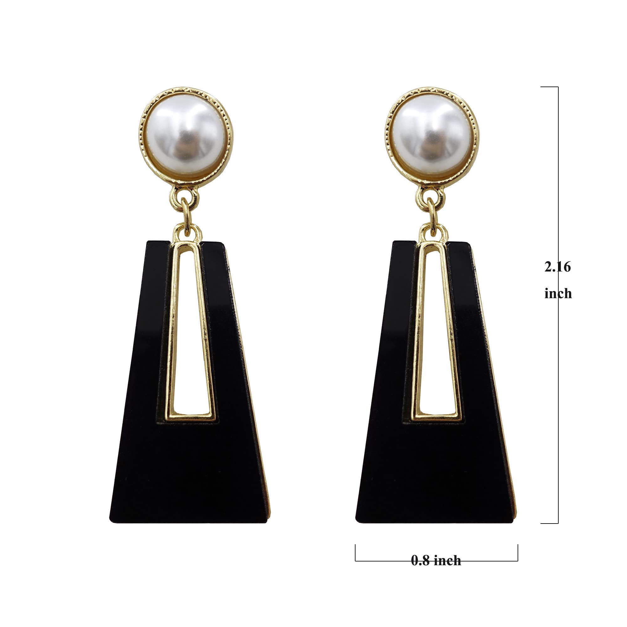 Black Dangle Earrings for Women Gold Sparkly Geometric Drop Statement Fashion Jewelry