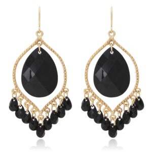 bohemian multi beads tassel chandelier dangle drop earrings for women