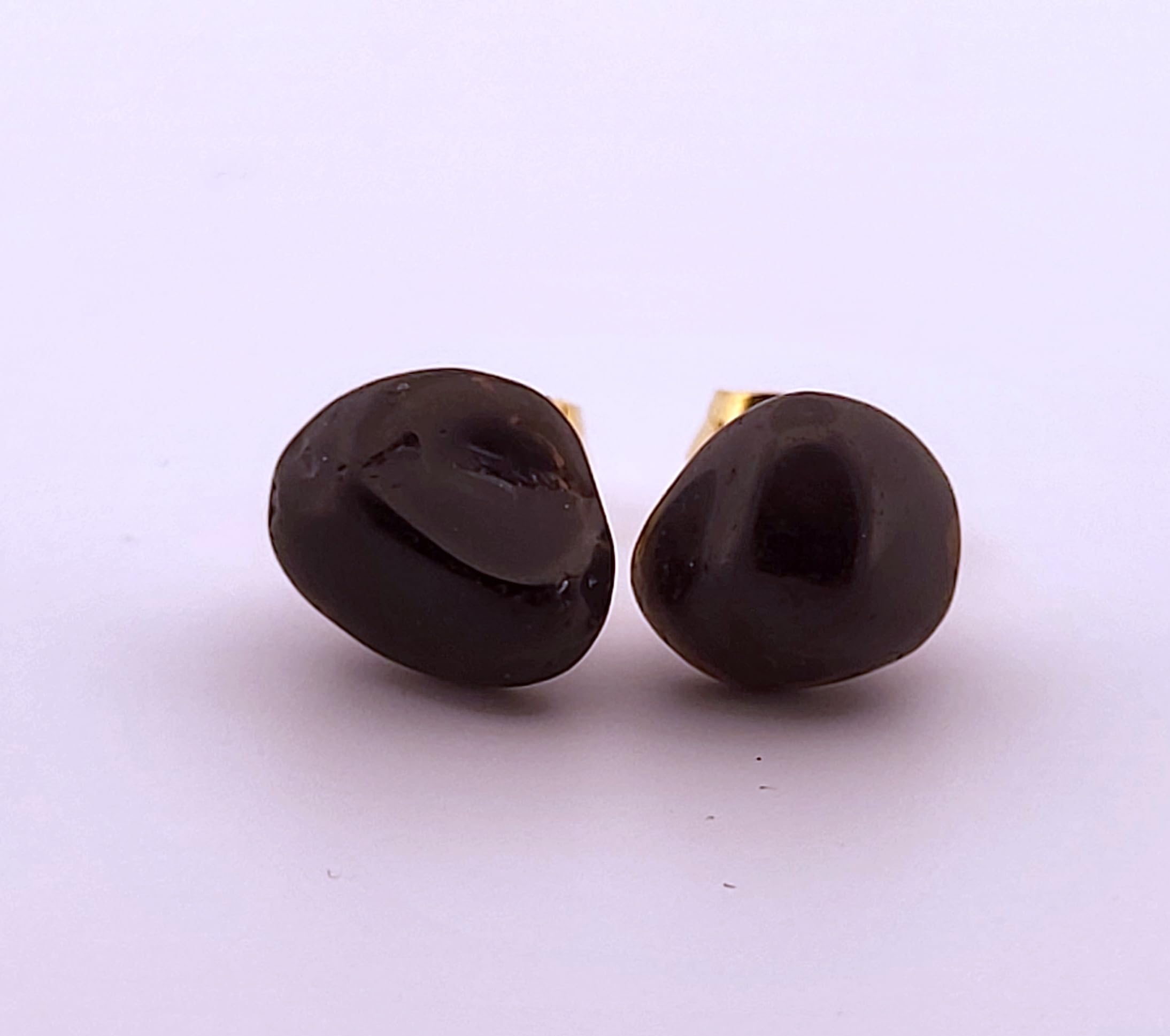 Natural Black Onyx Gold Stud Earrings NBOGSE4