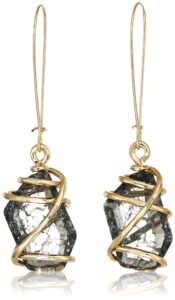 robert lee morris soho caged stone dangle earrings, black, one size (rs04705-e04)