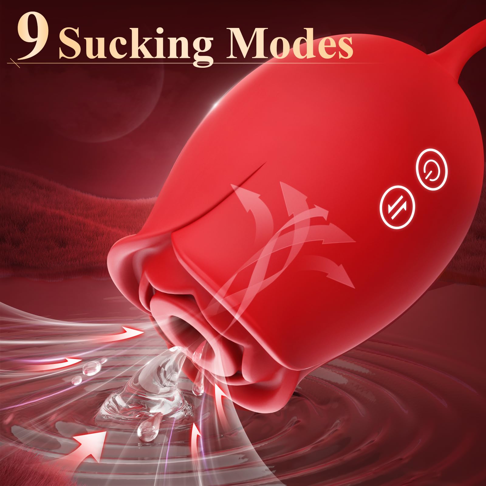 Sex Toys Dildo Rose Vibrator - Upgraded Rose Sex Toy for Women with 9 Sucking & 9 Thrusting Vibrating Dildos G Spot Vibrators for Clit Nipple, Women Adult Sex Toys Games for Couples Sex Machine