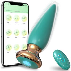 App & Remote Control Anal Butt Vibrator Prostate Massager, 9 Classic Vibrating Modes G-Spot Vibrator Rechargeable APP Control Anal Plug Vibrator Adult Sex Toys for Men & Couple