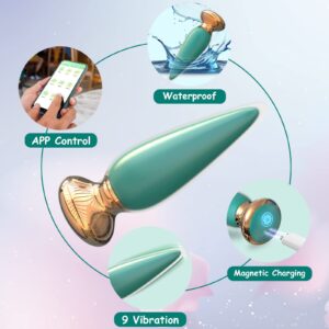 App & Remote Control Anal Butt Vibrator Prostate Massager, 9 Classic Vibrating Modes G-Spot Vibrator Rechargeable APP Control Anal Plug Vibrator Adult Sex Toys for Men & Couple