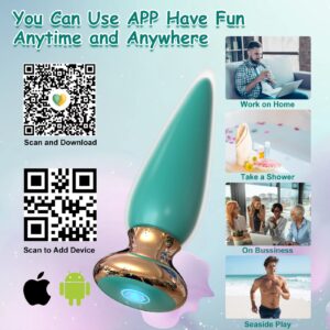 App & Remote Control Anal Butt Vibrator Prostate Massager, 9 Classic Vibrating Modes G-Spot Vibrator Rechargeable APP Control Anal Plug Vibrator Adult Sex Toys for Men & Couple