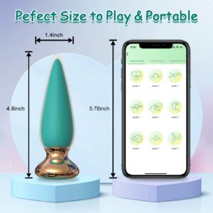 App & Remote Control Anal Butt Vibrator Prostate Massager, 9 Classic Vibrating Modes G-Spot Vibrator Rechargeable APP Control Anal Plug Vibrator Adult Sex Toys for Men & Couple