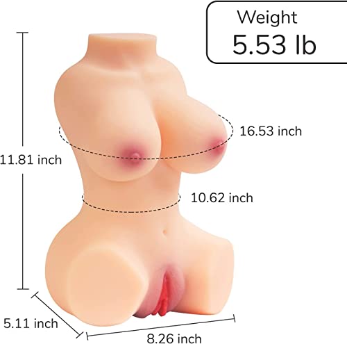 5.5LB Sex Doll Male Masturbator with Realistic Boobs Vagina& Anal, Lifelike Pocket Pussy with Built-in Spine,Adult Toys Love Doll for Men