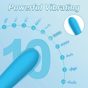 G Spot Vibrator Dildo, Tuitionua Realistic Silicone Dildos with 10 Vibration Modes, Soft Bendable Clitoral Vibrators, Vibrating Machine Massagers, Adult Sex Toys for Women Men(Blue)