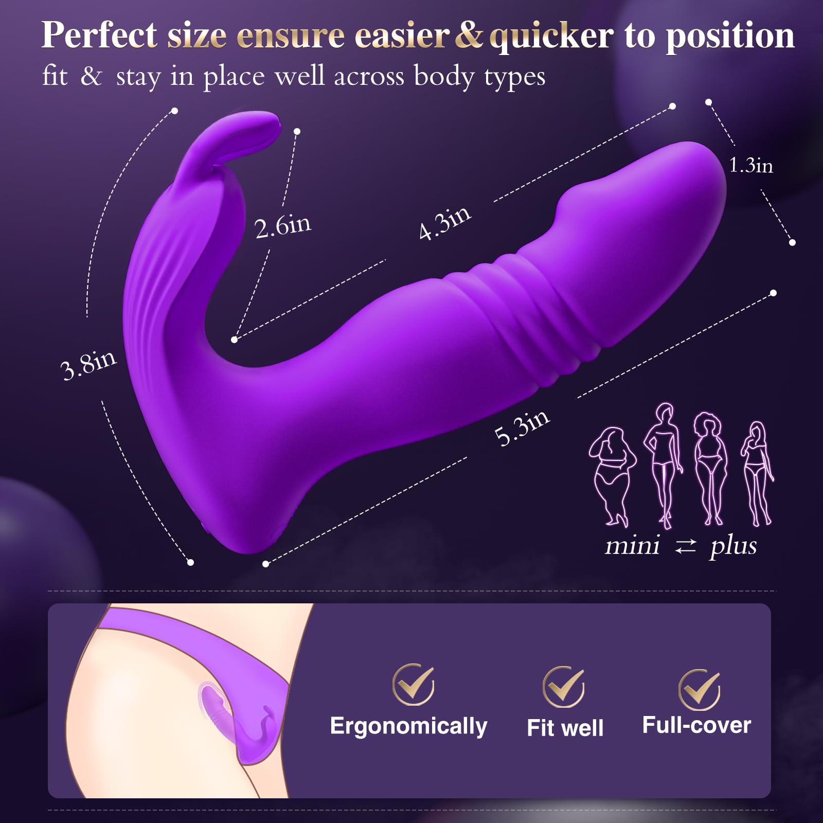 Adult Sex Toys for Women - 3IN1 App Wearable Remote Vibrator Rose Sex Toy, Sex Pleasure Tools for Women with 9 Clit Vibrator Modes & 9 Thrusting Dildos Nipple Anal Toys Sucking Vibrator