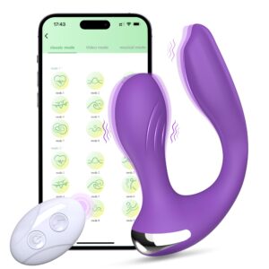 dual stimulation app remote control wearable panty clitoral vibrators rose g spot butterfly vibrator with 9+9 strong vibration mode acvioo sex toys for women or couples (purple)