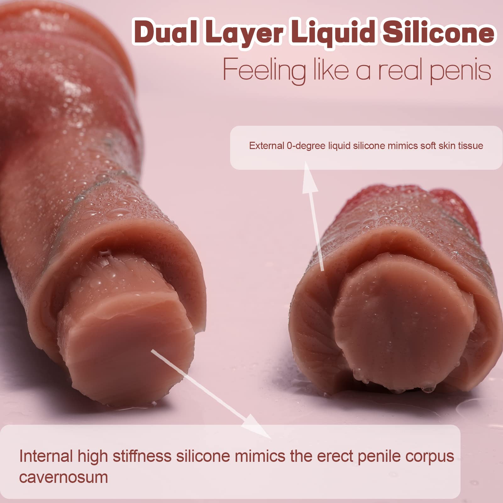 Realistic Dildos Feels Like Skin, 10.5 Inch Silicone Dildo with Strong Suction Cup for Hands-Free Play, Lifelike Dildo with Big Balls Fake Penis for Anal Play, Adult Sex Toys for Women and Men Orgasm