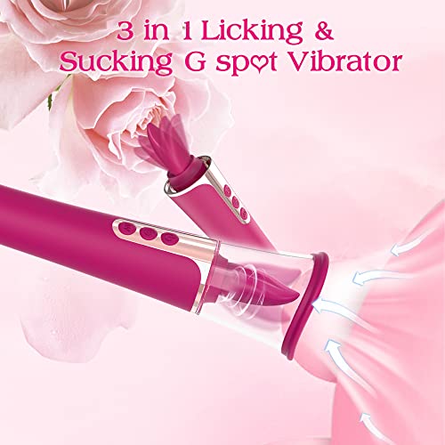 Clitoral Licking Sucking Toy G spot Vibrator, Healexcer Tongue Oral Vibrating Adult Sex Toys for Women Pleasure with a Suction Cup, Dildo Vibrator Stimulator, Personal Massager Sex Games