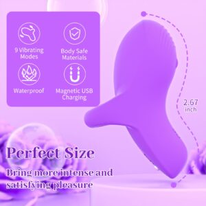 Finger Vibrator, Bullet Vibrator G-Spot Finger Vibrator, Finger Massager Masturbator Vagina Stimulator with 9 Modes, Dildo Sex Toys for Women