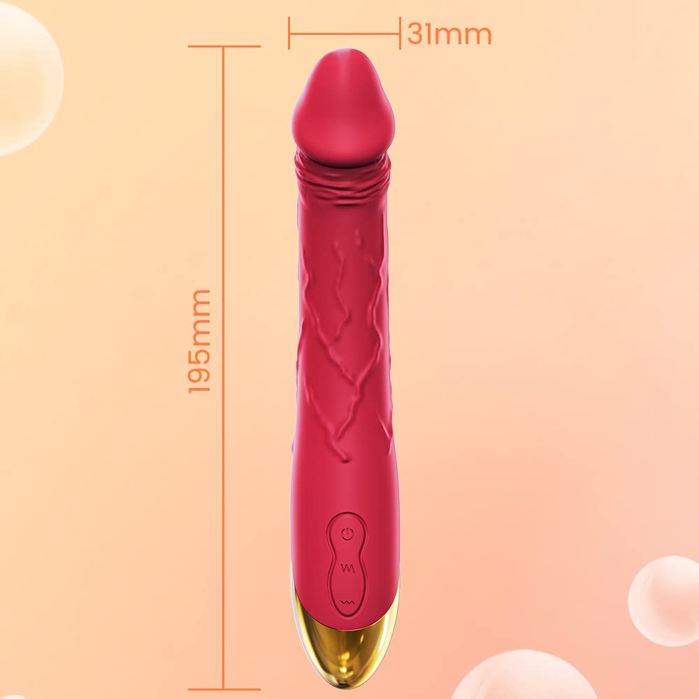 7.6 Inch Realistic Dildo Vibrator for Women，10 Powerful Vibration Modes for Clitoral and G-spot Stimulation, Waterproof Rose Adult Sex Toys for Women and Couples