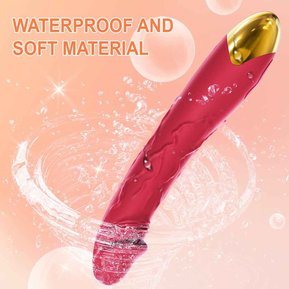 7.6 Inch Realistic Dildo Vibrator for Women，10 Powerful Vibration Modes for Clitoral and G-spot Stimulation, Waterproof Rose Adult Sex Toys for Women and Couples