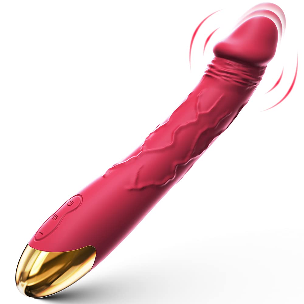 7.6 Inch Realistic Dildo Vibrator for Women，10 Powerful Vibration Modes for Clitoral and G-spot Stimulation, Waterproof Rose Adult Sex Toys for Women and Couples