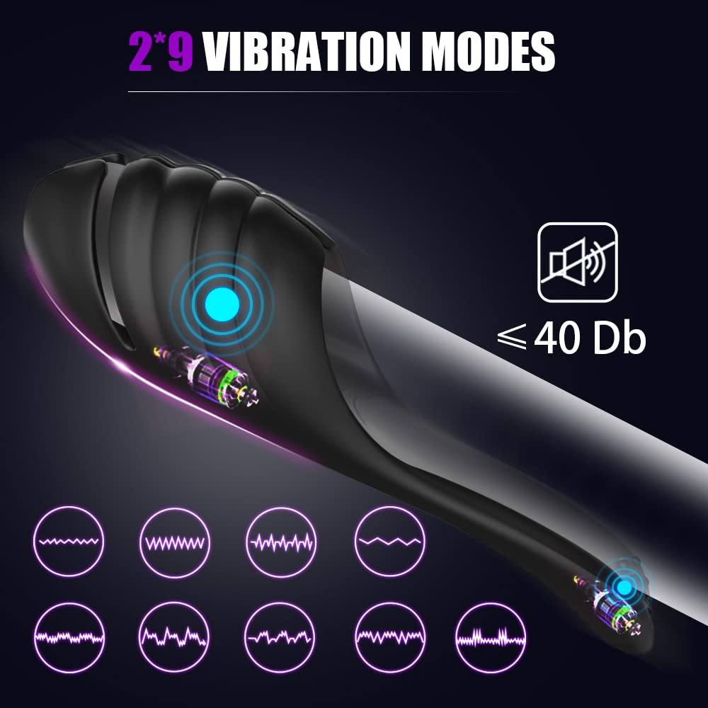 Adjustable Male Masturbator Penis Training Vibrator,Mycreatmo Adult Sex Toys for Masturbators with 9 Vibrations,Vibrating Man Stimulator Trainer for Masturbation Pleasure