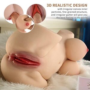 Sex Doll Male Masturbator - 15.8 LB Love Doll with Realistic Torso, Real Big Boobs, Vagina Anal, 3 in 1 Lifelike 3D Tight Pussy Anus for Men Masturbation, with Built-in Spine, Life-Size Adult Sex Toy