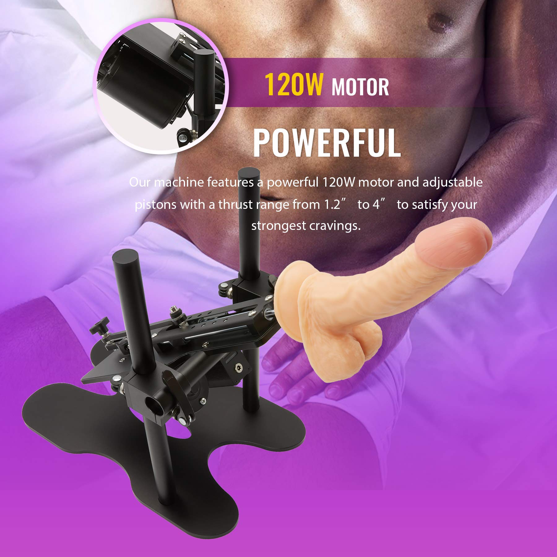 Y-NOT Automatic Sex Machine Gun Adult Toy Device with Realistic Dildo, Sex Massage Gun Masturbator for Women with 8 Thrusting Modes, 5X More Powerful Fully Adjustable with 1 Remote, Aluminum Oxide