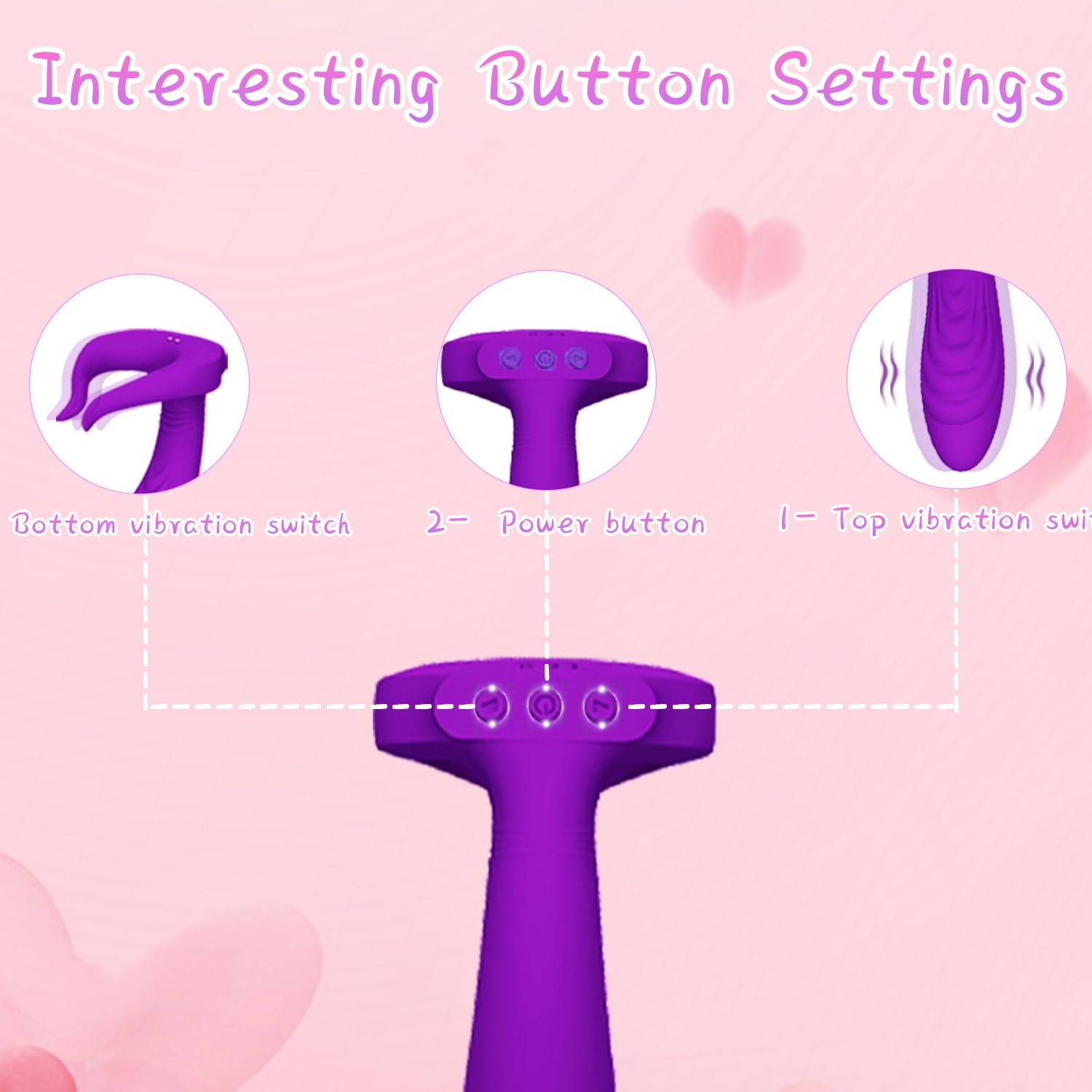 G Spot Vibrator Sex Toys for Women, Wearable Unique Textured Couples Sex Toys, 20 Double Vibration Modes Thrusting Dildo Adult Toys for Women, Waterproof Clitoral Stimulator Anal Women Sex Toys