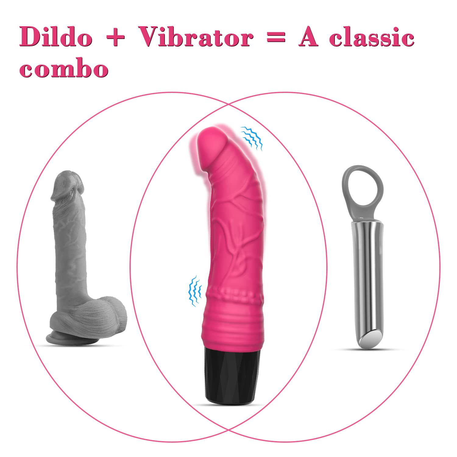 Realistic Anal Dildo Sex Toys - G Spot Vibrator Dildos for Sex Women Realistic, Hafobok Juguetes Sexuales Consoladores Vibradores para Mujer & Hombres, Adult Toys for Men & Couples, Rose