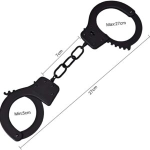 Bedsecret Handcuffs Double Lock Steel Police Edition Professional Grade Handcuffs,Hand Cuffs Cop with Keys（black）