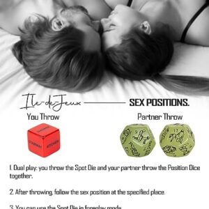 Ile-de-Jeux 5 Sex Dice Set, Sex Dice for Couples Naughty Adults, Sex Games, Funny Sexy Game, Sex Toy Stuff. Sex Position Dice.