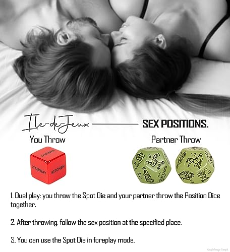 Ile-de-Jeux 5 Sex Dice Set, Sex Dice for Couples Naughty Adults, Sex Games, Funny Sexy Game, Sex Toy Stuff. Sex Position Dice.