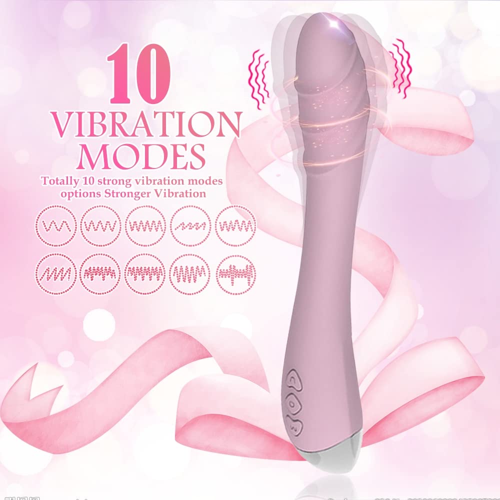 Realistic G-spot Dildo Vibrator for Women, Vaginal Anal Clitoris Stimulator for Solo Masturbation or Couple Lover Sex Things, Silicone Adult Sex Toys Massager with 10 Vibration Modes