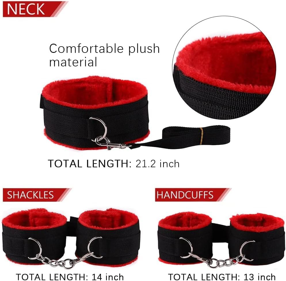 Sex Furniture for Adults Couples Set Bed Restraints Bondage Furniture Sex Bondaged Restraints Sex Set with Handcuffs Toys Bondaged Restraints for Women Kit Toy Ties Wrist and Ankle Sweater Sex Bed