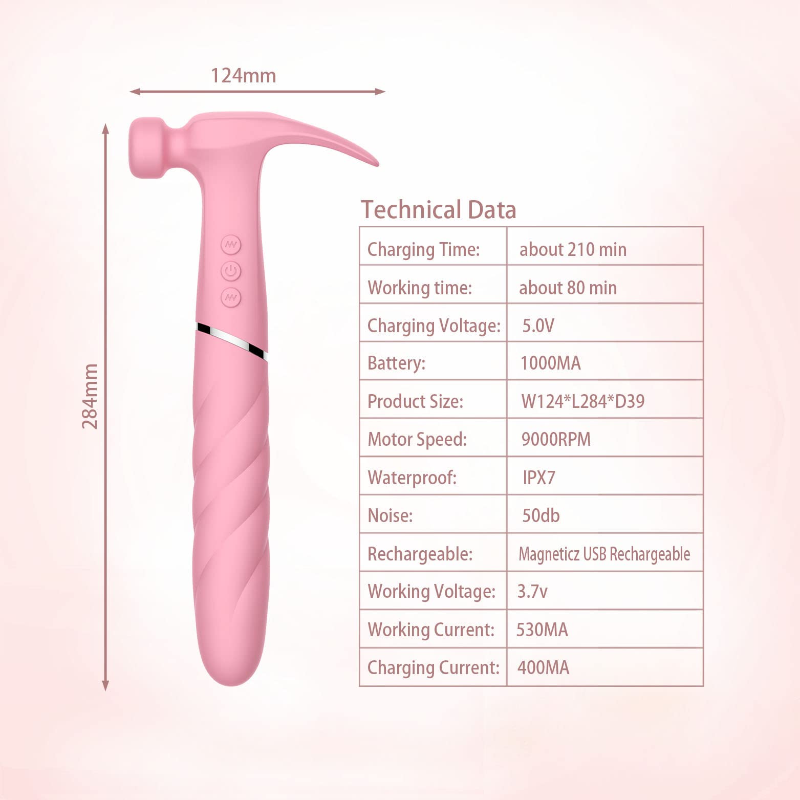 Massage Gun,Hammer G Spot Clit Vibrator Adult Sex Toys for Woman,Pulsating Anal Dildo Vibrators Waterproof Nipple Vagina Prostate Massagers Rechargable Clit Stimulation for Couples