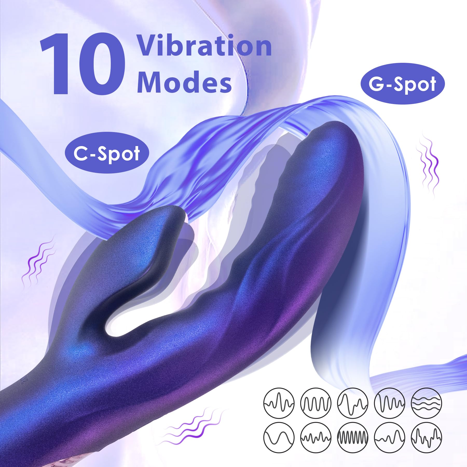 Rabbit Vibrator Sex Toy for Women - ZEMALIA Dildo Clitoral Vibrators with 10 Vibrations + Warming Function Clitoris and G Spot Double Stimulation Personal Massager - Adult Sex Toys for Women, Couple