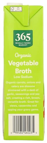 365 by Whole Foods Market, Organic Low Sodium Vegetable Broth, 32 Fl Oz