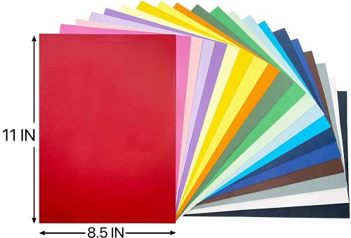 8.5x11 Cardstock 25sheets Colored Cardstock Assorted 25 Colors, 90 lb/250 gsm Card Stock Colored Paper for Cricut Machine, Card Making, Scrapbook & DIY Crafts