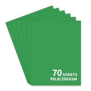 70sheets dark green cardstock paper, 8.5 x 11 card stock for cricut, thick construction paper for card making, scrapbooking, craft 90 lb / 250 gsm