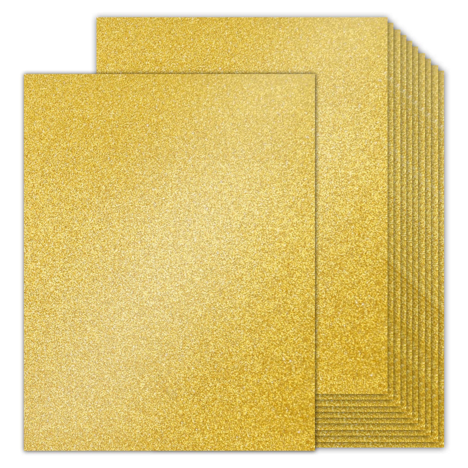 Double-Sided Gold Glitter Cardstock 8.5 x 11 24 Sheets, Goefun 80lb No-Shed Shimmer Glitter Paper for Wedding Parties, Invitations, Birthday, DIY Craft Projects, Anniversary